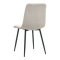 Tito Megapap velvet dining chair in cream color with black metal legs 44x55x88cm.