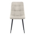 Tito Megapap velvet dining chair in cream color with black metal legs 44x55x88cm.