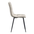 Tito Megapap velvet dining chair in cream color with black metal legs 44x55x88cm.
