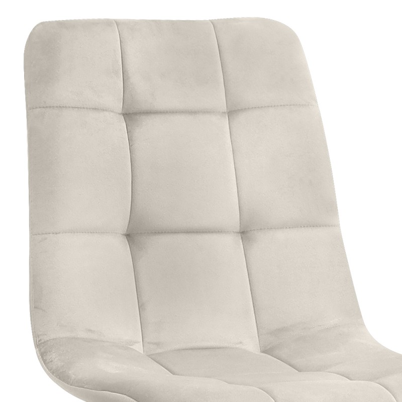 Tito Megapap velvet dining chair in cream color with black metal legs 44x55x88cm.
