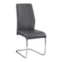 Tulip chair with chrome frame and Pu coating in black color 43x57x98cm.
