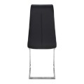 Vela Megapap PU Leather dining chair in black color with chrome base 41x61x107cm.