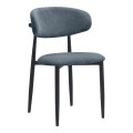 Viking Megapap fabric dining chair in anthracite color with black metal legs 46x53x80cm.