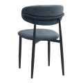 Viking Megapap fabric dining chair in anthracite color with black metal legs 46x53x80cm.