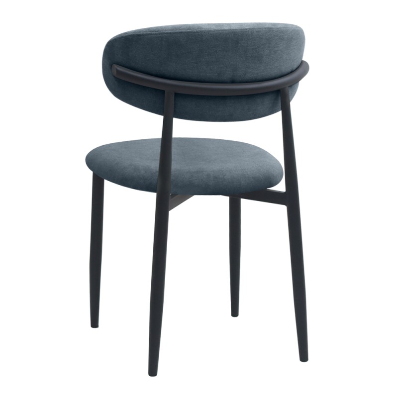 Viking Megapap fabric dining chair in anthracite color with black metal legs 46x53x80cm.
