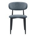 Viking Megapap fabric dining chair in anthracite color with black metal legs 46x53x80cm.