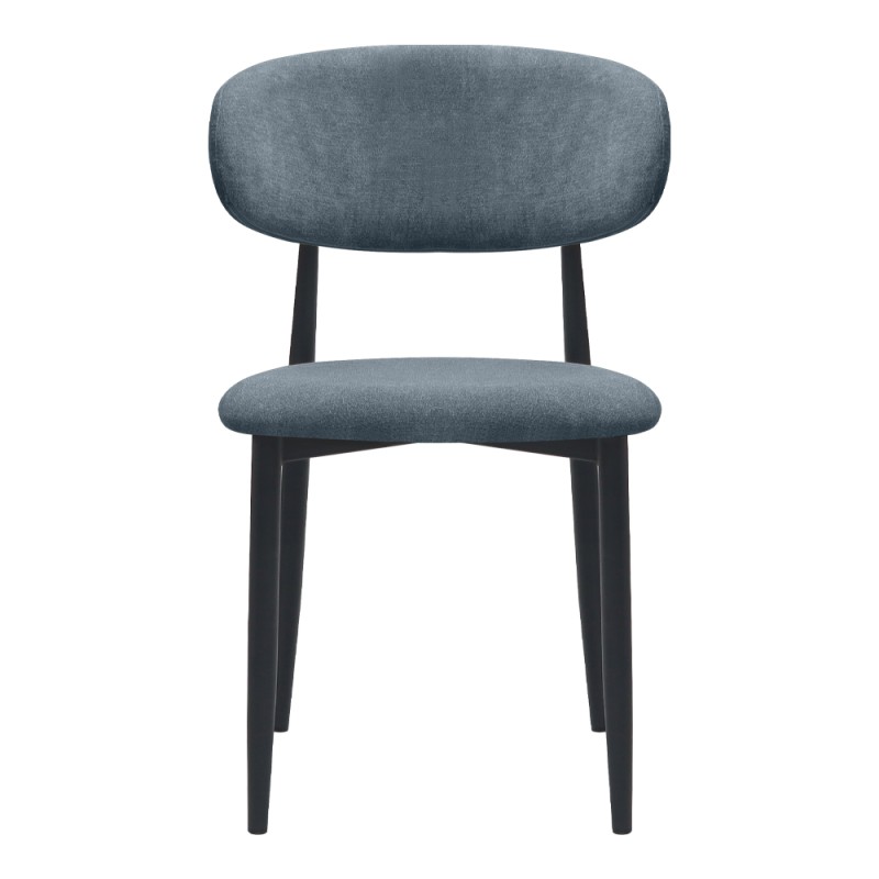 Viking Megapap fabric dining chair in anthracite color with black metal legs 46x53x80cm.