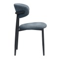 Viking Megapap fabric dining chair in anthracite color with black metal legs 46x53x80cm.