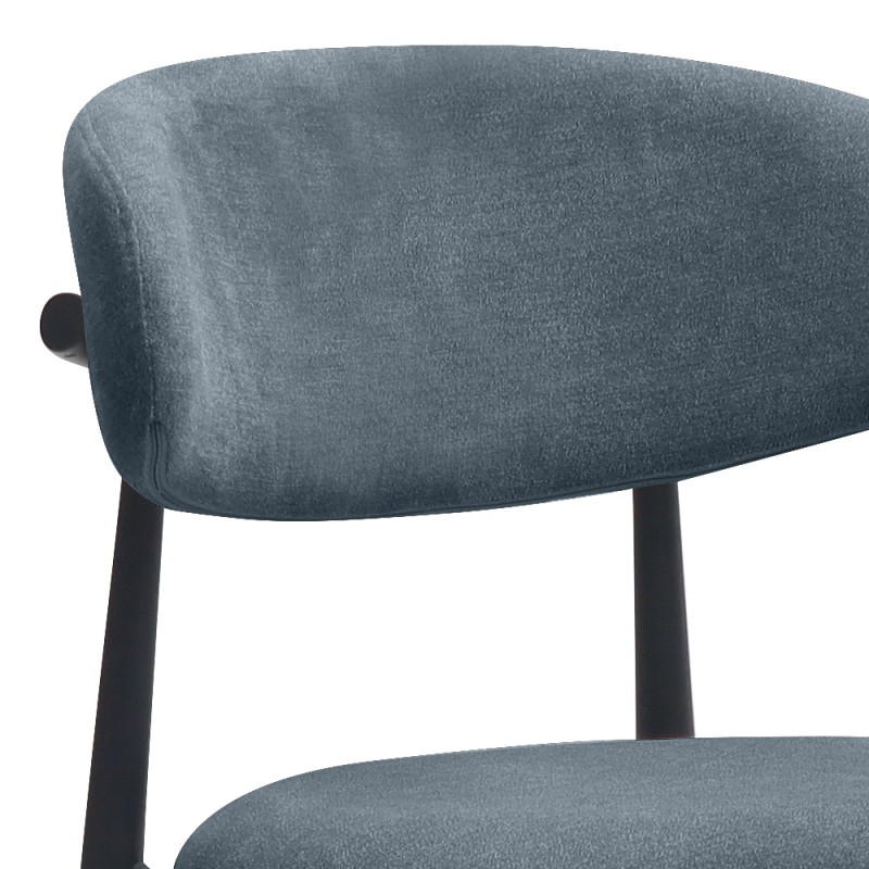Viking Megapap fabric dining chair in anthracite color with black metal legs 46x53x80cm.
