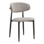 Viking Megapap fabric dining chair in beige color with black metal legs 46x53x80cm.