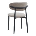 Viking Megapap fabric dining chair in beige color with black metal legs 46x53x80cm.