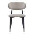 Viking Megapap fabric dining chair in beige color with black metal legs 46x53x80cm.