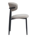 Viking Megapap fabric dining chair in beige color with black metal legs 46x53x80cm.