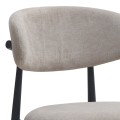 Viking Megapap fabric dining chair in beige color with black metal legs 46x53x80cm.