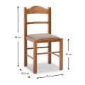 Virginia Megapap dining chair in solid beech wood walnut color 42,5x42,5x88cm.