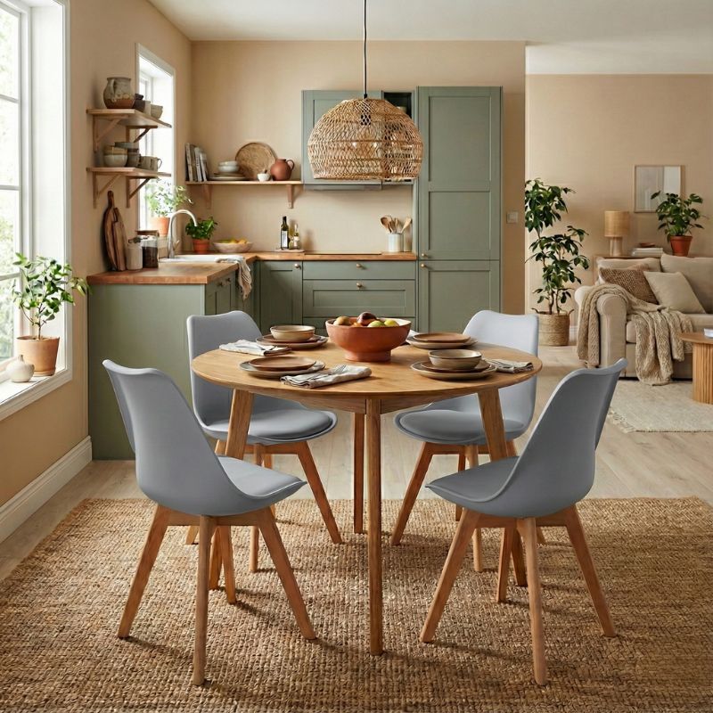 Viva Megapap PP - PU dining chair in grey color 48.5x54x80cm.