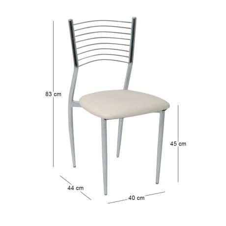 Vivian Pvc chair in cream color 40x44x83cm.