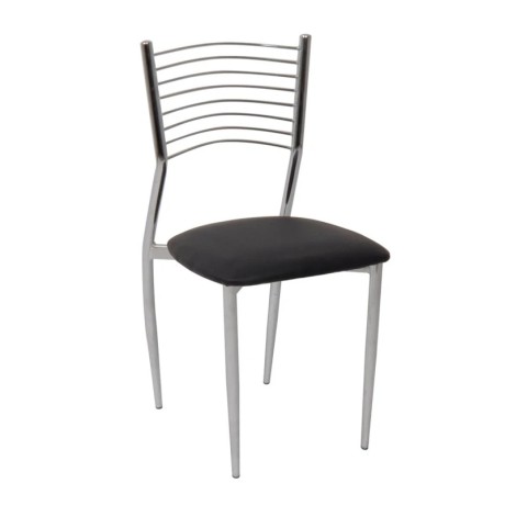 Vivian chair with metallic chair and Pvc coating in black color 40x44x83cm.
