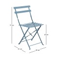ZAPPEIOU Pantone Folding Chair Metal Sandy Blue 5415C