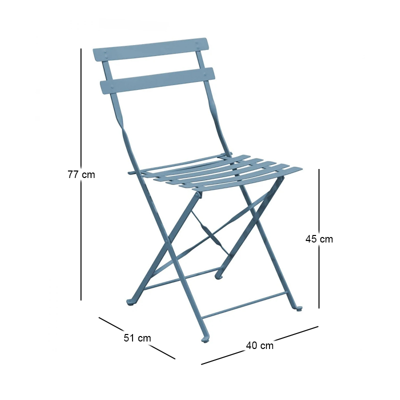 ZAPPEIOU Pantone Folding Chair Metal Sandy Blue 5415C
