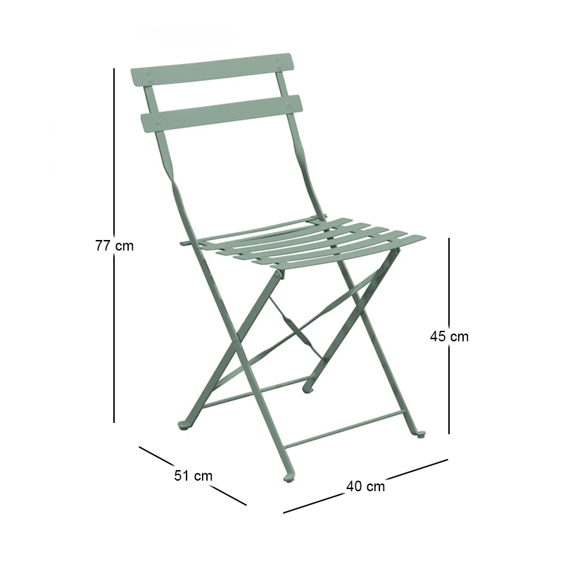 ZAPPEIOU Pantone Folding Chair Metal Sandy Green 5635C