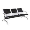 Waiting Seat 3-Seater Steel Mesh Grey/Pvc Black (Chrome Frame)