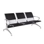 Waiting Seat 3-Seater Steel Mesh Grey/Pvc Black (Chrome Frame)