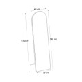 Agalu Megapap melamine floor and wall mirror in white color 40x150cm.