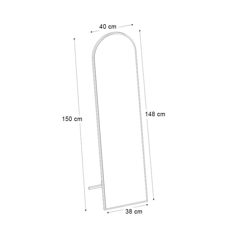 Agalu Megapap melamine floor and wall mirror in white color 40x150cm.