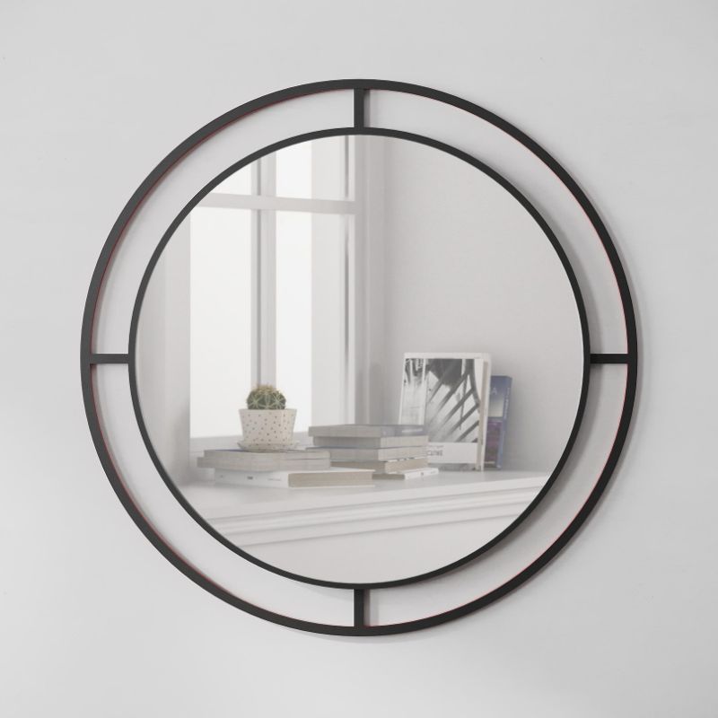 Bubble Megapap aluminium wall mirror in black color 57x2x57cm.