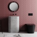 Bubble Megapap aluminium wall mirror in black color 57x2x57cm.