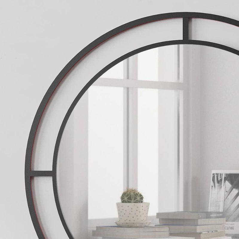 Bubble Megapap aluminium wall mirror in black color 57x2x57cm.