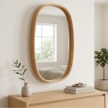 Cloudy Megapap wooden mirror in oak color 38x4x55cm.