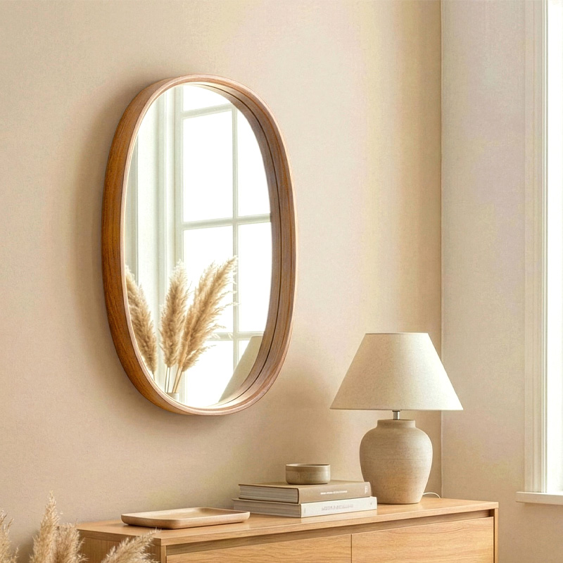 Cloudy Megapap wooden mirror in oak color 38x4x55cm.