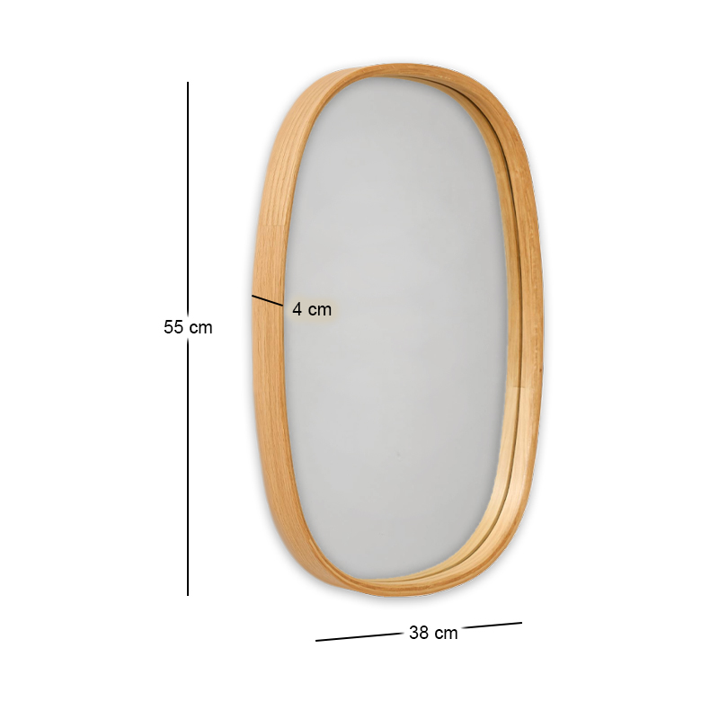 Cloudy Megapap wooden mirror in oak color 38x4x55cm.