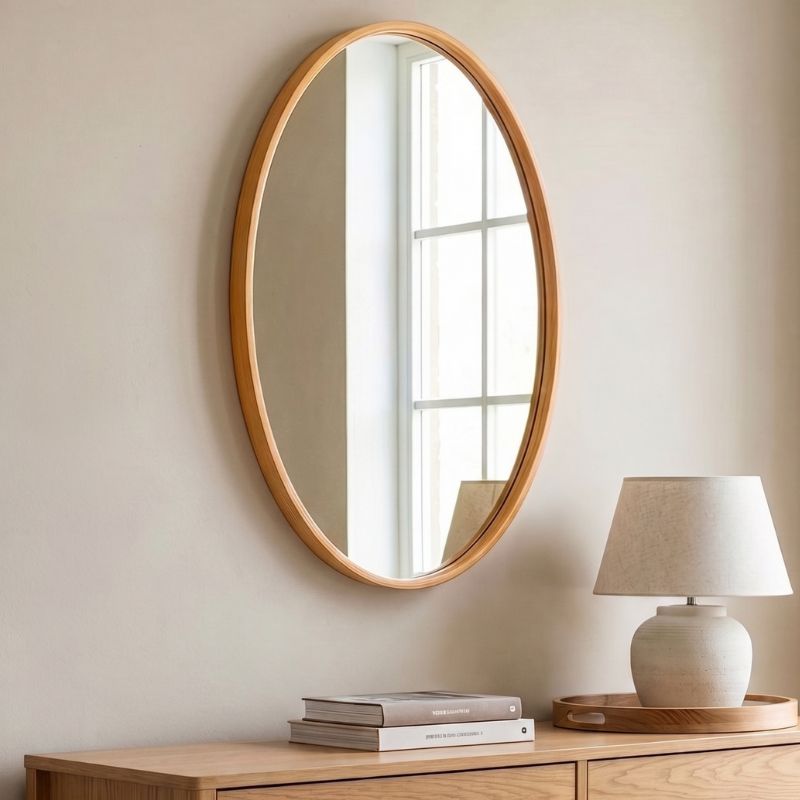 Cloudy Megapap wooden mirror in oak color 45x4x60cm.