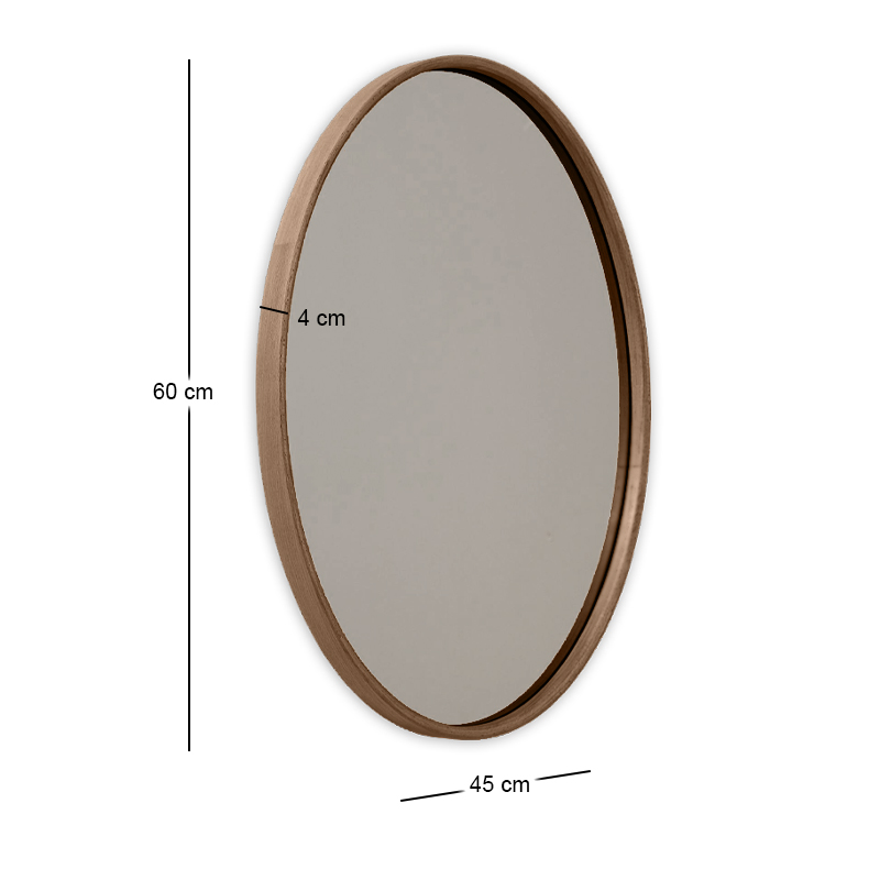 Cloudy Megapap wooden mirror in walnut color 45x4x60cm.