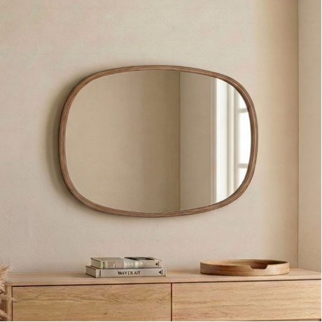 Cloudy Megapap wooden mirror in walnut color 55x4x38cm.
