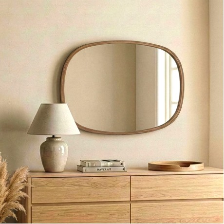 Cloudy Megapap wooden mirror in walnut color 55x4x38cm.