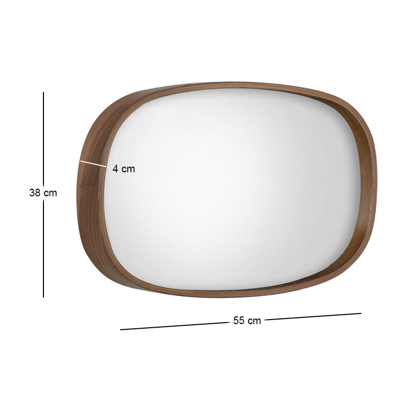 Cloudy Megapap wooden mirror in walnut color 55x4x38cm.