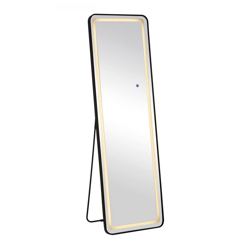 LED-7 Floor-Wall Mirror 50x160cm, Aluminum Black, Illuminated