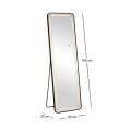 LED-7 Floor-Wall Mirror 50x160cm, Aluminum Black, Illuminated