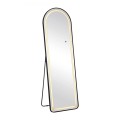LED-8 Floor-Wall Mirror Oval 50x160cm, Aluminum Black, Illuminated