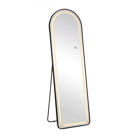 LED-8 Floor-Wall Mirror Oval 50x160cm, Aluminum Black, Illuminated