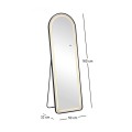 LED-8 Floor-Wall Mirror Oval 50x160cm, Aluminum Black, Illuminated