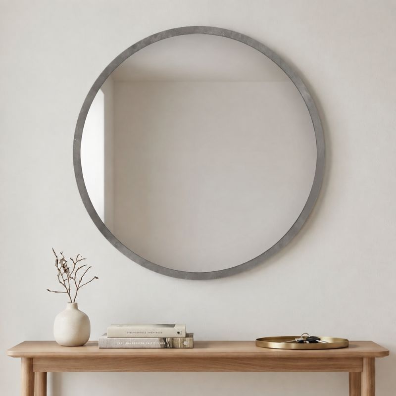 Glob Μegapap melamine mirror in concrete grey color 59x2x59cm.