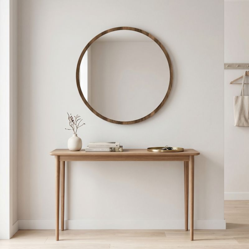 Glob Μegapap melamine mirror in walnut color 59x2x59cm.