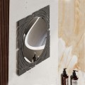 Hulla Megapap metal wall mirror in black color 55.6x2x55.6cm.