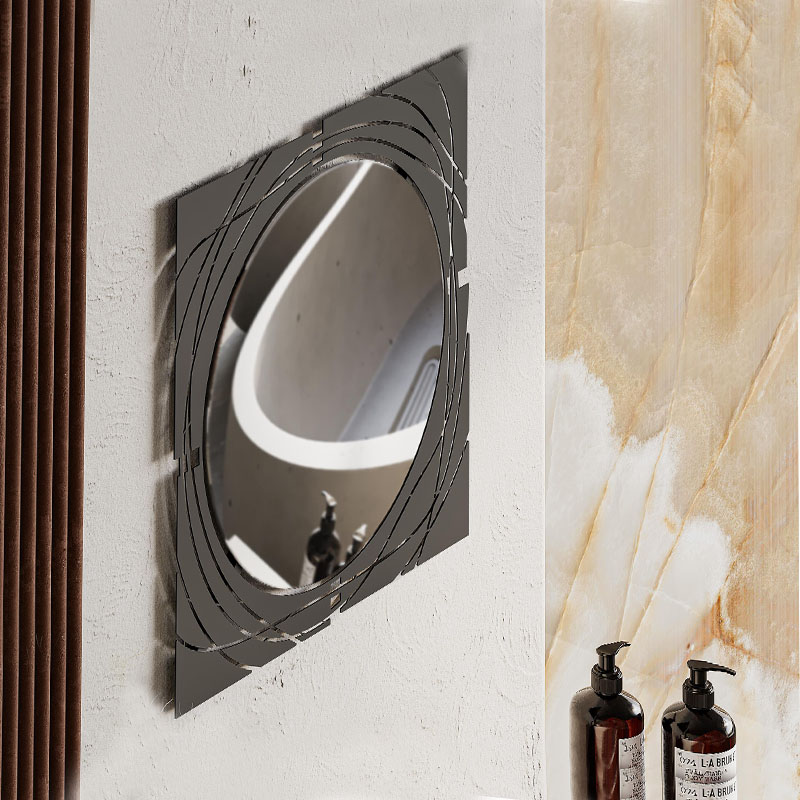Hulla Megapap metal wall mirror in black color 55.6x2x55.6cm.