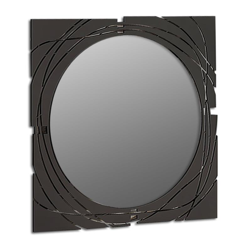 Hulla Megapap metal wall mirror in black color 55.6x2x55.6cm.